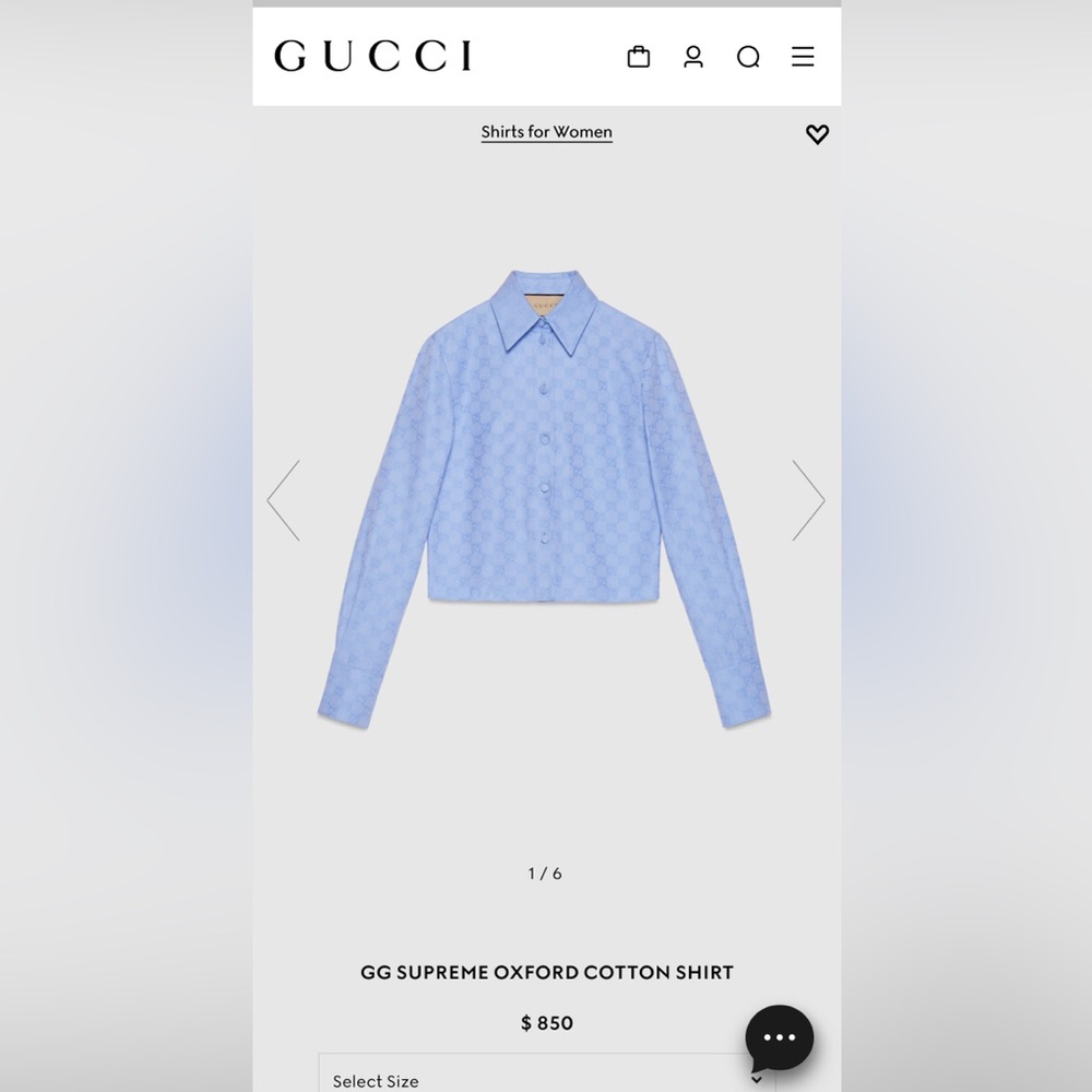 Gucci 2024 logo cotton oxford, 46(L)